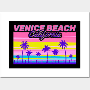 Vintage Style Venice Beach California Posters and Art